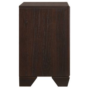 Mesita de noche rectangular de 2 cajones con acabado en cobre color cacao oscuro - Product Image 6