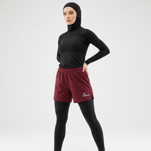 กางเกงวิ่งสำหรับผู้หญิงมุสลิม แบบสุภาพ กระชับ ยืดหยุ่น ระบายอากาศ แห้งเร็ว เหมาะสำหรับการฝึกซ้อม ออกกำลังกาย ฟิตเนส ทรงหลวม - Product Image 1