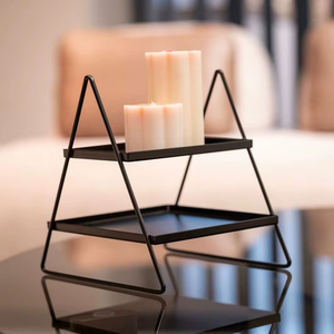 Nouveauté : support de service moderne en métal noir à deux niveaux pour la présentation de desserts et de collations sur la table à la maison, deux niveaux, noir - Product Image 1