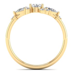 Bagues de fiançailles REYES au design unique en or massif 14 carats avec diamants HPHT CVD cultivés en laboratoire, accessoires de mariage de luxe, bijoux pour femmes - Product Image 4