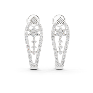 Boucles d'oreilles créoles Bali en argent sterling 925 avec zircon pavé Aurora, bijoux de luxe tendance pour femmes - Product Image 1