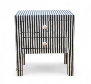 ILAHI's Bone Inlay <b>Drawer</b> Table Modern Design Agate Detailing Three-layer <b>Storage</b> Portable Home Furniture - Product Image 2