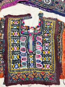 Parche de cuello indio vintage hecho a mano con bordado de hilo y espejo, aplique de costura artesanal, gran cuello Banjara vintage - Product Image 6