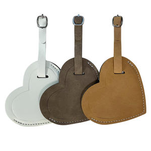 Étiquette de bagage en cuir véritable de haute qualité, gravable au laser, souple, vierge, couleur personnalisable, motif uni, usage quotidien, logo personnalisé - Product Image 2