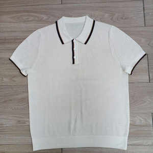 Polo de punto de manga corta de alta gama para hombre, cuello en contraste de color, top informal a la moda - Product Image 6