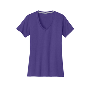 T-shirt col en V pour femme, dernière tendance, manches courtes, en jersey de coton, broderie personnalisée, vêtements décontractés, fournisseur d'usine OEM en gros - Product Image 1