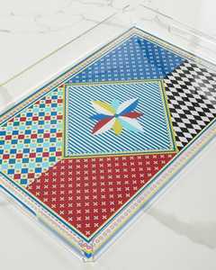 Handmade Exquisite Gold Bismillah Arabic Calligraphy Acrylic Custom Ramadan Serving Tray Tableware Multifunction for Tea Coffee - Product Image 4