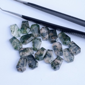 Piedra Preciosa de Ágata Musgosa con Corte Ataúd, Pulida y Suelta - Product Image 3
