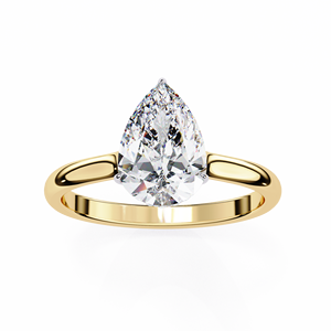 Bague de fiançailles solitaire en or blanc 14 carats avec diamant de laboratoire taille poire - Product Image 2