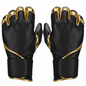 Guantes de Bateo de Béisbol OEM, Cuero Cabretta, Duraderos, Antideslizantes, Cierre de Gancho y Bucle, Ligeros, Transpirables, para Mano Izquierda, Adulto, Azul - Product Image 2