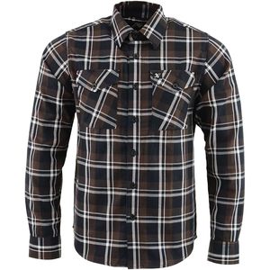 Camisa de Franela a Cuadros para Hombre, Manga Larga, Algodón, con Botones, Marrón, Blanco y Negro, Hecha en Pakistán, 2026 - Product Image 1
