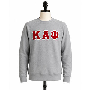 Sudadera Gris Personalizada con Cuello Redondo y Bordado de Letras Griegas para Hombre, Sudadera Casual de Fraternidad Universitaria - Product Image 1