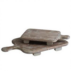 Soportes personalizados de dos piezas para tablas de cortar de madera, 1.5 cm de grosor, mango de cuchillo de acero inoxidable, marca I K Handicraft, aptos para lavavajillas - Product Image 1