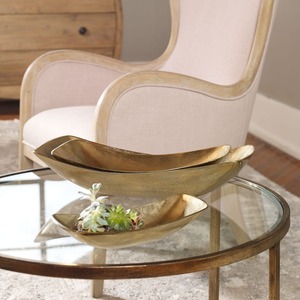 Ensemble de bols en aluminium faits à la main Must Own Jaffs Exports, style rustique moderne, vase décoratif de table, capacité d'eau, 3 tailles, finition dorée - Product Image 3