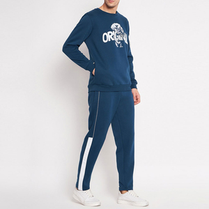 Luxury Custom Men's Unisex Winter Casual Solid Crewneck Sweat Suit Tracksuit with Custom <b>Embroidery</b> Logo 100% Polyester - Product Image 4