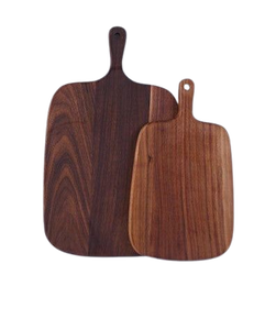 Planche à découper ronde en bois avec poignée pour la cuisine ou comme planche de service - Product Image 2