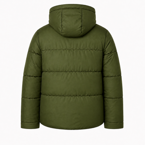 Veste d'hiver matelassée personnalisée pour homme, résistante à l'eau, avec capuche, logo brodé, vêtements d'extérieur, fabrication en usine - Product Image 3