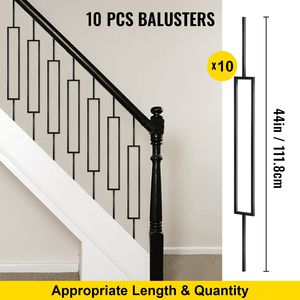 Confezione da 10 Balaustre in Ferro da 44''x0,5'' per Ringhiera, Balaustre e Perni per Scale in Legno Composito - Product Image 2