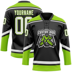 Maillot de hockey sur glace personnalisé avec logo, 100% polyester, manches longues, col en V, respirant, séchage rapide, maillot de hockey lavé - Product Image 5