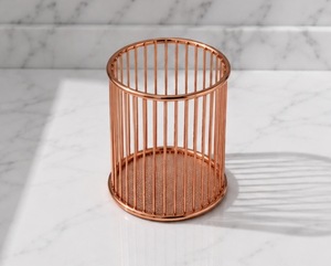 Porte-stylo de bureau en métal moderne et élégant, organisateur à plusieurs compartiments, finition chromée, multifonctionnel, réglable, de haute qualité - Product Image 5