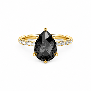 <b>Black</b> Pear Moissanite Engagement <b>Ring</b> 925 Sterling Silver Six Prongs Wedding Proposal <b>Ring</b> - Product Image 4
