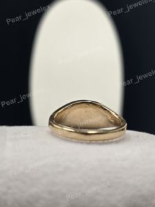Anillo Vintage con Diseño Floral Tallado, Anillo de Sello con Patrón de Flores Grabado, Bañado en Rodio, Regalo para Mujer - Product Image 4