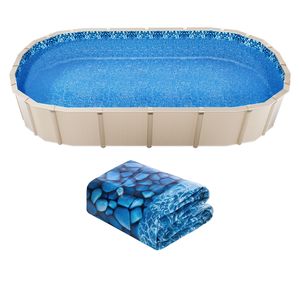 Telo di copertura ovale durevole 12 x 24 piedi per piscina fuori terra, altezza parete 48-54 pollici, per piscine da 25m, spessore standard - Product Image 1