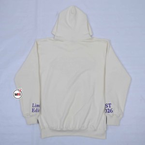 เสื้อฮู้ดดี้ผู้หญิง สีครีม ผ้าฝ้าย 100% สไตล์ลำลอง สำหรับฤดูใบไม้ร่วง  แบบถัก มีลายพิมพ์ด้านหน้าและกระเป๋า ผ้าฝ้าย 100% สไตล์ลำลอง สำหรับฤดูหนาว - Product Image 2