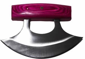 Couteau Ulu en carbone fait main sur mesure avec manche en résine – Couteau de chef premium à lame oscillante, couteau d'extérieur - Product Image 3