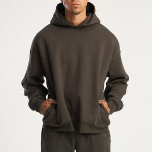 Regular Fit <b>Pullover</b> Hoodie for <b>Men</b> Heavyweight Unisex Streetwear Custom Logo Autumn Eco-Friendly 100% Cotton 400g Hoodies - Product Image 4