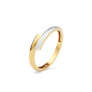 Anillo Abierto Texturizado de Dos Tonos - Product Image 1