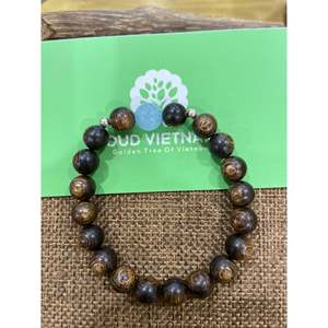 Bracelet en bois d'agar vietnamien avec pierres précieuses, accessoire de mode en cristal, vente en gros B7-036 - Product Image 1