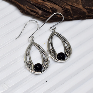 Boucles d'oreilles pendantes en argent sterling 925, motif goutte d'eau, faites à la main, avec pierres précieuses, bijoux de luxe pour femmes, à porter au quotidien - Product Image 3