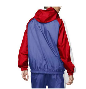 Survêtement à capuche pour homme, rouge et bleu, uni, décontracté, respirant, écologique, en polaire, manches longues, fermeture éclair sur le devant, en polyester, pour l'hiver - Product Image 5