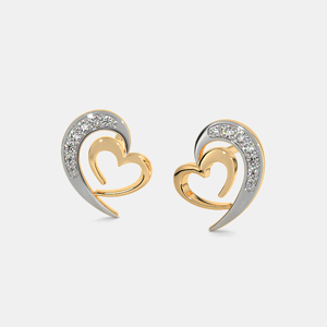 Heart Shape <b>Stud</b> <b>Earrings</b> 925 Silver 18K Gold Plated <b>Crystal</b> Rhinestone Channel Setting Romantic Women's Jewelry - Product Image 2