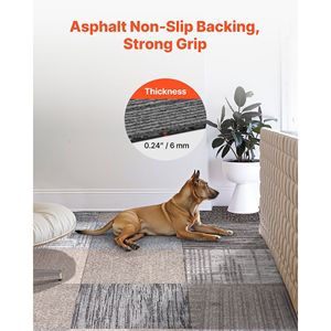 Piastrelle di Moquette Modulari 20x20 Pollici, Copertura Morbida Imbottita Senza Cuciture, 24 Pezzi, Tappeto Quadrato Riutilizzabile, 66,6 Piedi Quadrati - Product Image 5