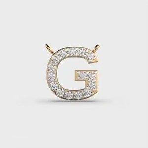 จี้เพชร "G" โมอิสซาไนต์ จี้ผู้ชาย ดีไซน์ทันสมัยไม่ซ้ำใคร ทองคำแท้ - Product Image 1