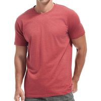 T-shirt pour homme vert menthe sauge chiné, coupe classique, manches courtes, col doux, uni, sportif, 100% coton tricoté, séchage rapide, vente en gros