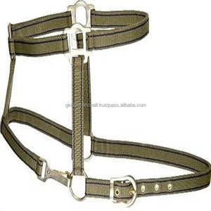 Halter de cheval en nylon durable de construction en nylon à double pli avec boucle et anneau plaqués laiton réglables tailles personnalisées disponibles - Product Image 1