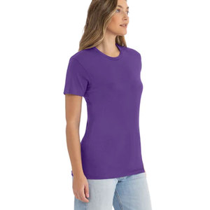 T-shirt décontracté unisexe de haute qualité avec logo personnalisé, coupe classique, t-shirts Next Level pour hommes, coupe premium, CVC, col rond, couleur violet foncé - Product Image 3