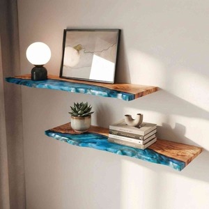 Panel de Pared de Resina Epoxi Azul Pavo Real de Alta Calidad, Ligero, Multifuncional, con Borde Natural, para Sala de Estar, Disponible al por Mayor - Product Image 4