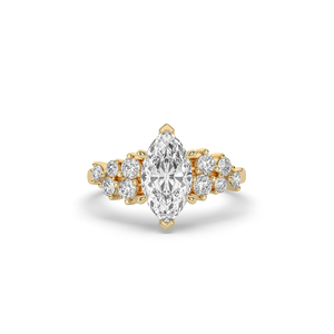 Anillo de Diamante de Laboratorio de Lujo de 1.5 Quilates, Corte Marquesa Brillante, Plata 925, Oro, Diseño Único, Anillo de Bodas, Certificado IGI - Product Image 1