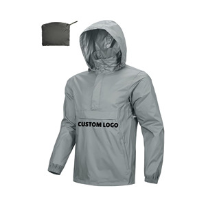 Hot Selling Custom Printed Nylon Water Repellent Anorak Windbreaker <b>Jacket</b> Mens Outdoor <b>Packable</b> Zip Up Side Pockets - Product Image 1