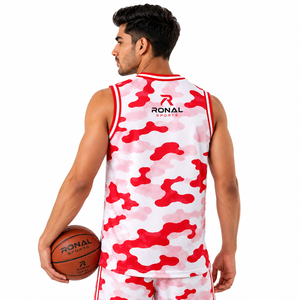 Camisetas de Baloncesto Sublimadas Personalizadas para Hombre, Talla Grande, Sin Mangas, 100% Poliéster, Reversibles y Duraderas - Product Image 4