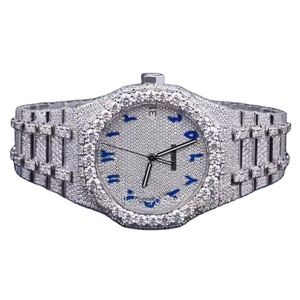 Montre de luxe pour homme en acier inoxydable classique entièrement sertie de moissanite, style hip-hop, édition limitée, bijoux en diamant personnalisés - Product Image 1