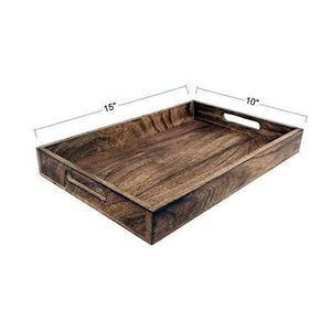 Bandeja de Servir de Madera Platero, Rectangular, Madera Maciza Hecha a Mano, Diseño Minimalista, Acabado Pulido, Platos y Vajilla, Utensilios de Cocina - Product Image 2
