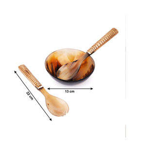 Bol de service de luxe en corne, écologique, pour fêtes, design moderne et minimaliste, tons bruns, poli, léger (0,4 kg), décoratif - Product Image 6