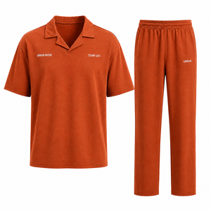 Conjunto Deportivo Unisex con Logotipo Personalizado, Estilo Casual Urbano, Dos Piezas, Camiseta Polo con Cuello de Solapa y Pantalones, Nueva Llegada 2026 - Product Image 4