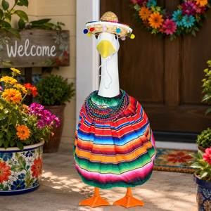 Wholesale Porch Goose Costume Mexican Fiesta <b>Dress</b> Sombrero Bead Necklace Garden Statue Decoration - Product Image 1