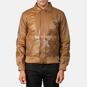 Full Zipper Fashion Leather <b>Jackets</b> for Men / Plain Dyed Solid Color Custom Made Men Fashion Leather <b>Jackets</b> with <b>Slim</b>-<b>fit</b> - Product Image 2